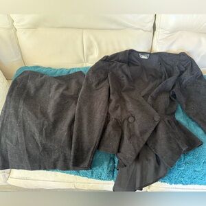 80’s Vintage Two-Piece Black Skirt Set